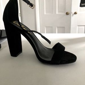 Lulus black strappy heels - worn once indoors